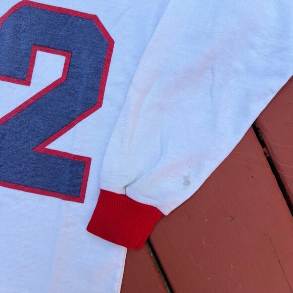 Vintage Healthtex Mockneck Football Number 12 T Shirt Jersey Baby Tee Yth 10 - Picture 6 of 10